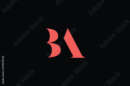 Abstract letter BA minimal logo design template. This minimal logo design is the process of creating a visual symbol that represents a brand, company, or individual.