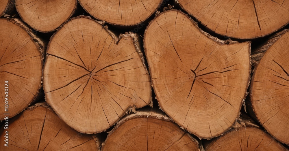 Naklejka premium Cut log texture Mocha Mousse color.