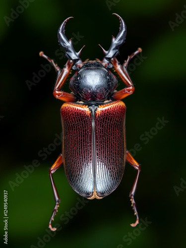 stag beetle pygidium, posterior body part photo