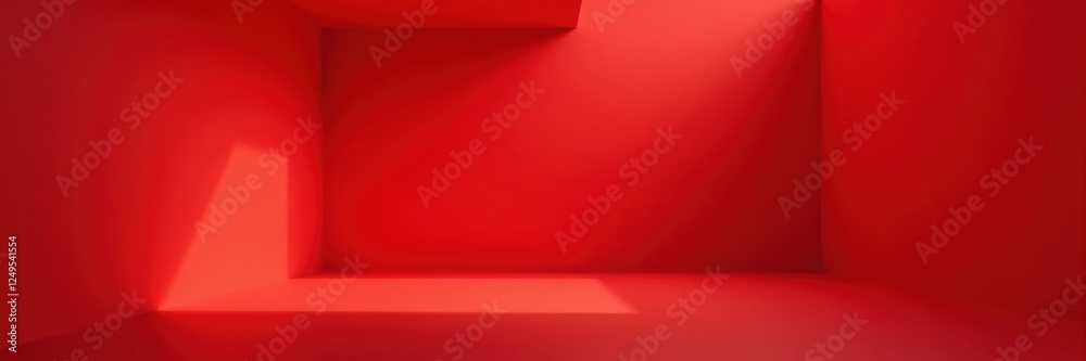 Abstract red room interior with light and shadows, minimalist design. Abstract red room interior with light and shadows, minimalist design.
