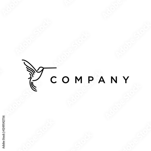 hummingbird colibri bird logo icon line abstract outline monoline vector illustration. abstract nectar bird logo