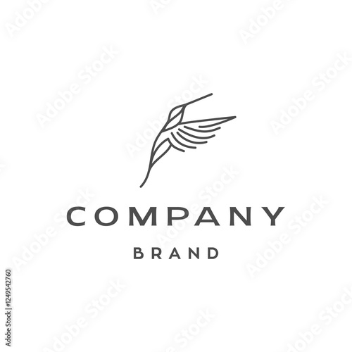 hummingbird colibri bird logo icon line abstract outline monoline vector illustration. abstract nectar bird logo
