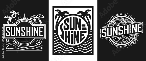 Catching Tropical Vibes with our 'Sunshine' T-Shirt Design – Perfect for Beach Lovers and Those Who Embrace Summer Days Under Palm Trees!