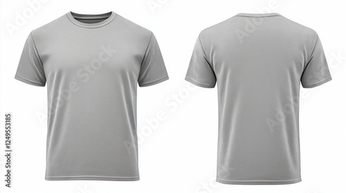 a blank plain grey cotton t-shirt, mock up