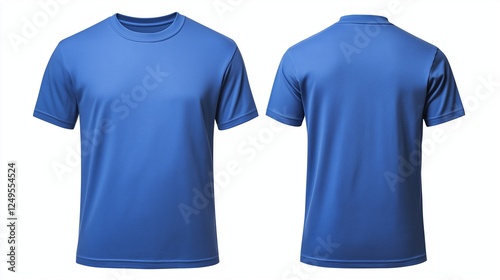 a blank plain blue cotton t-shirt, mock up