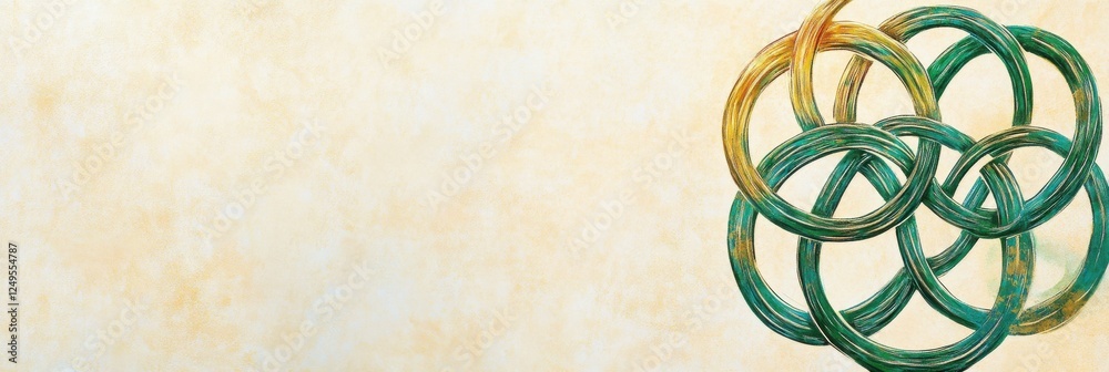 Abstract circular pattern in green and yellow hues on light background Abstract circular pattern in green and yellow hues on light background