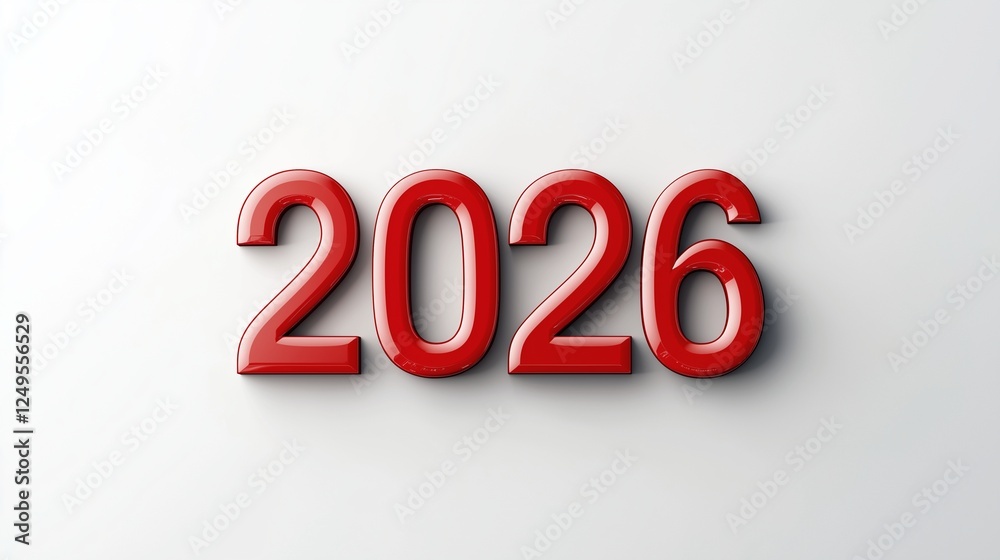 text 2026 3d style isolated on background, New Year text 2026 3d style isolated on background, New Year