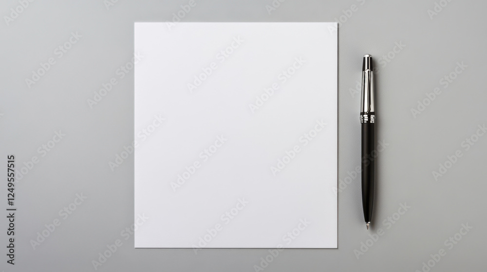 blank note paper with pen resting beside it, ready for ideas blank note paper with pen resting beside it, ready for ideas