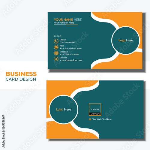 Business card design with an elegant green colour
