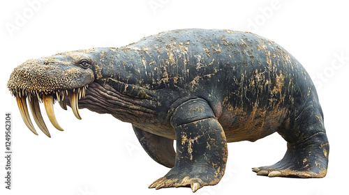 Big Walrus isolated on pure white background