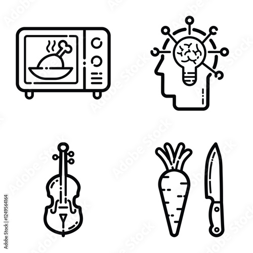 Essential Flat Icon Set Isolated On White Background