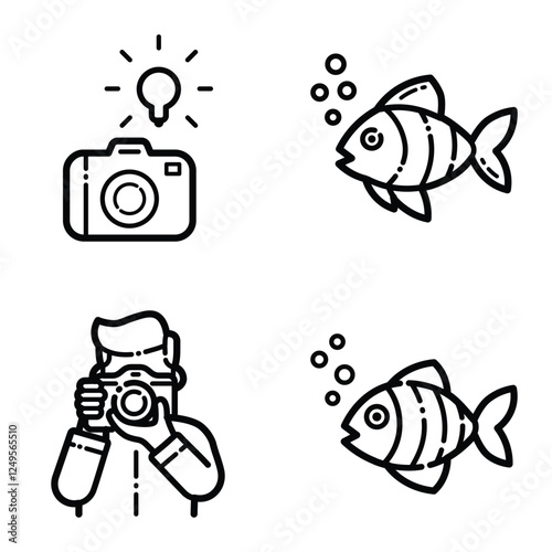 Essential Flat Icon Set Isolated On White Background