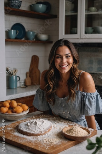 woman baking cookies