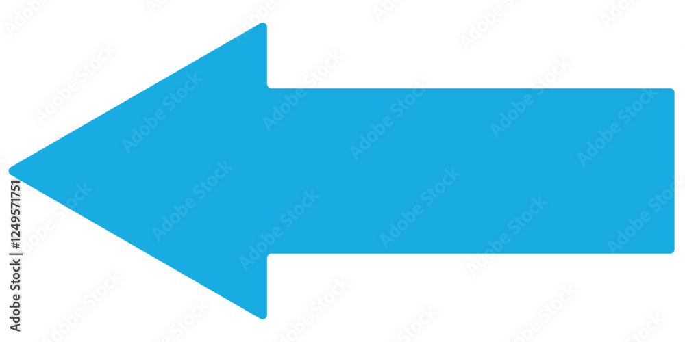 Blue long arrow pointing to the left. Blue long arrow vector. Flat style Arrow symbol. Blue long arrow icon vector illustration. Blue long arrow pointing to the left. Blue long arrow vector. Flat style Arrow symbol. Blue long arrow icon vector illustration.