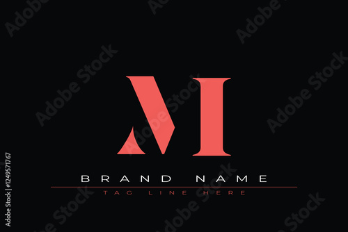 Abstract letter MI minimal logo design template. This minimal logo design is the process of creating a visual symbol that represents a brand, company, or individual.