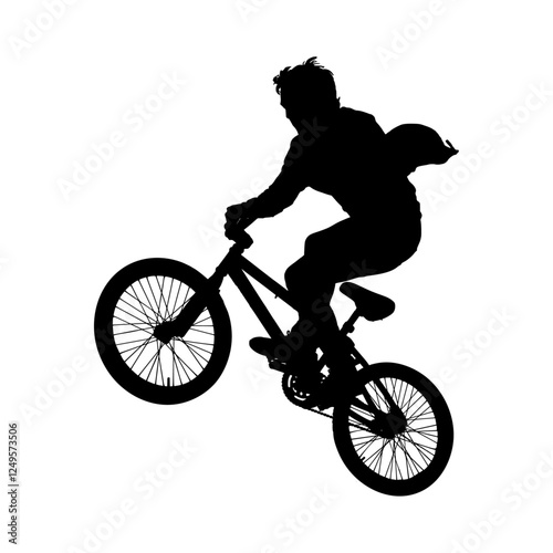 silhouette of a man riding a bike