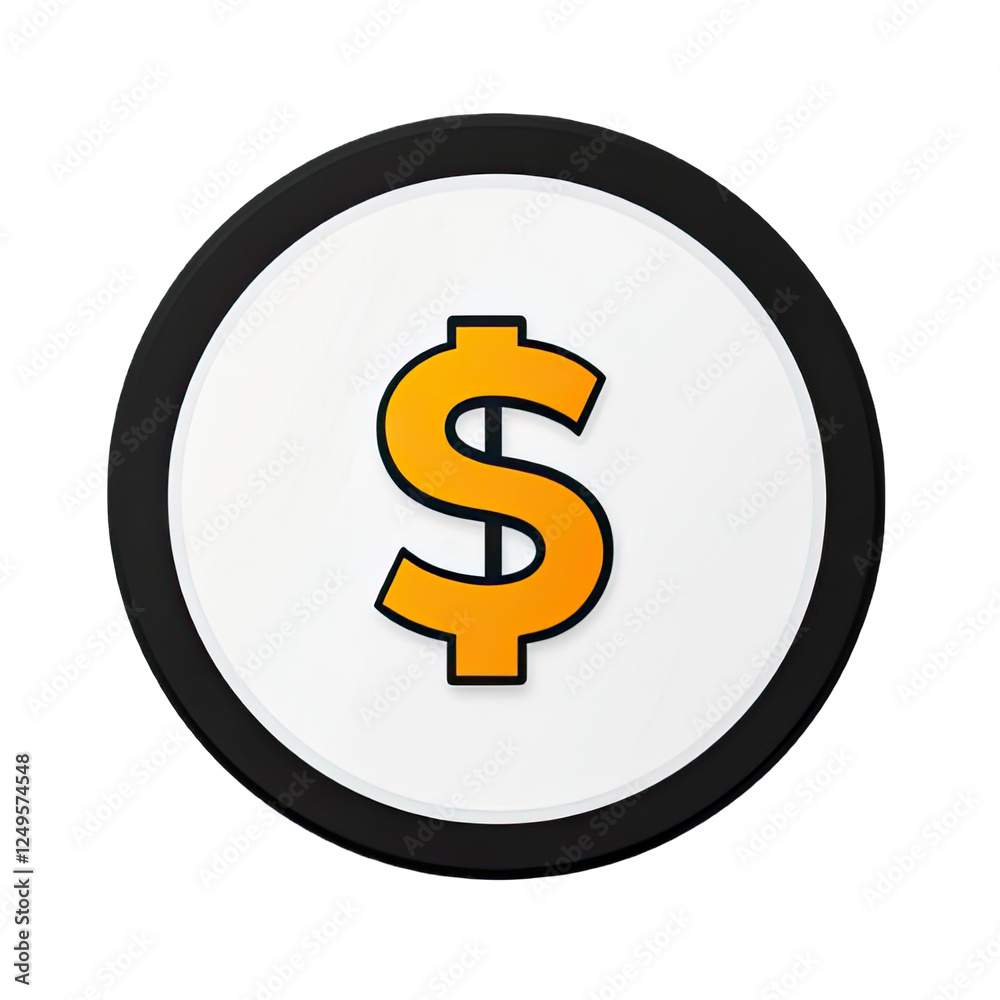 An icon of a coin with a financial symbol, minimalist design, white background, sleek and modern look, perfect for finance-related themes. An icon of a coin with a financial symbol, minimalist design, white background, sleek and modern look, perfect for finance-related themes.