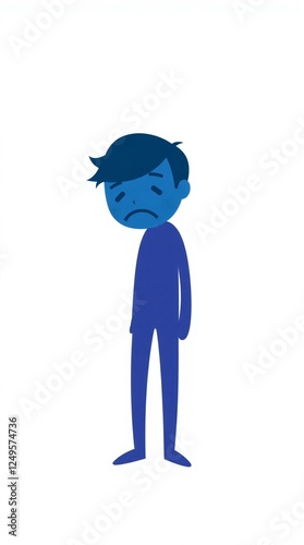 Wallpaper Mural Sad person in geometric vector design, emotions of melancholy, sadness Torontodigital.ca