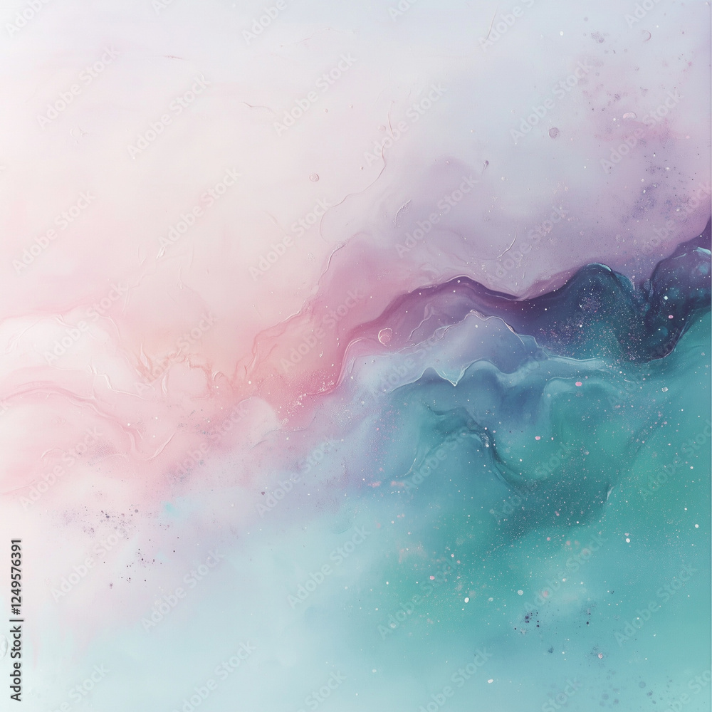 Fototapeta premium Watercolor Abstract in Pastel Tones. Elegant Watercolor Abstract Background in Soft Pastel Colors