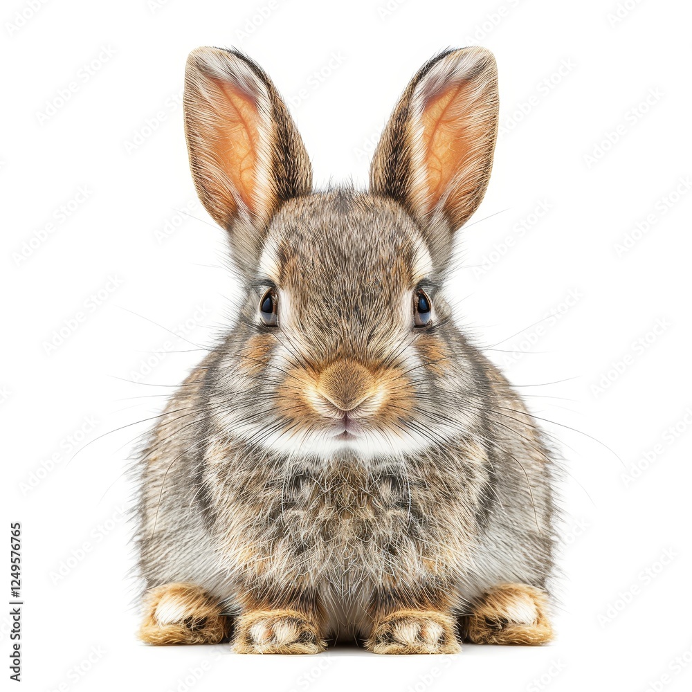 Obraz premium Isolated rabbit cutout on a clean white background for design and illustration purposes