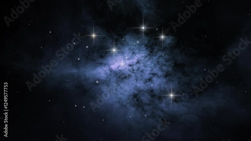 Dark blue nebula looped rotation