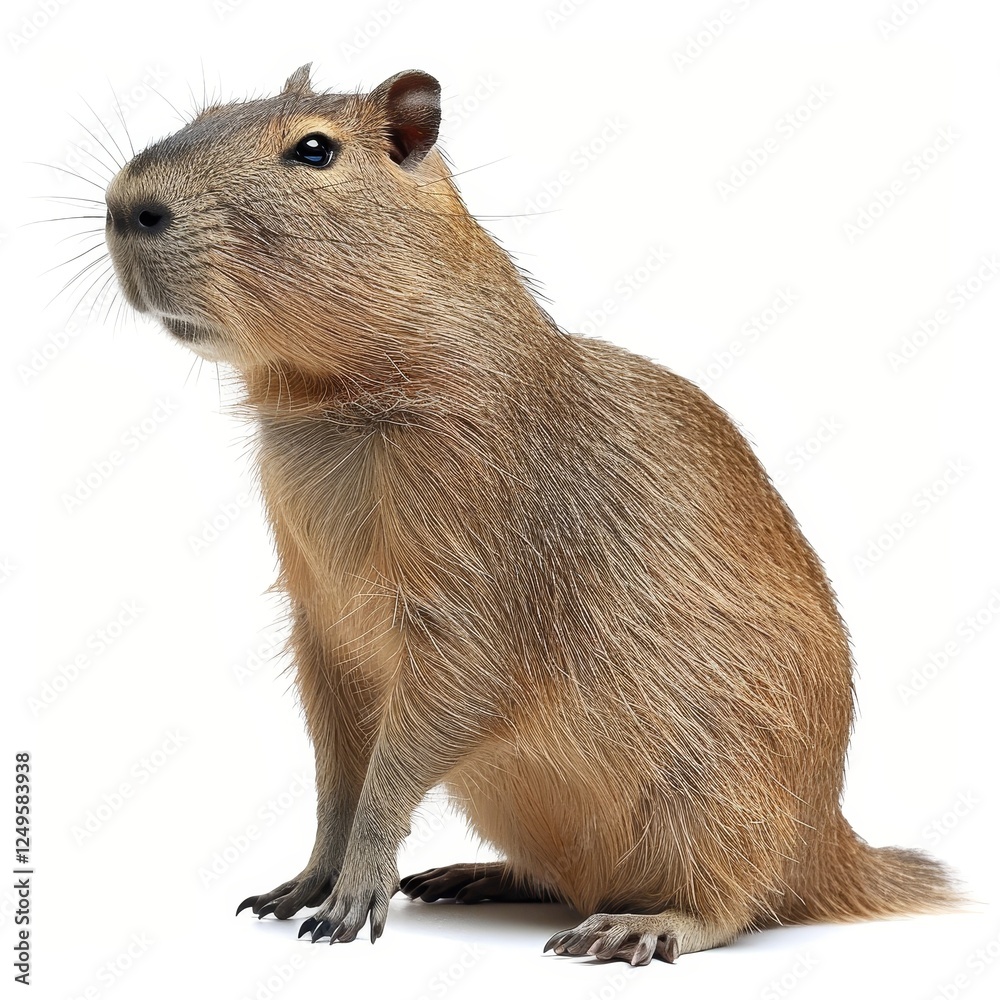 Capybara isolated on a white background cutout Capybara isolated on a white background cutout