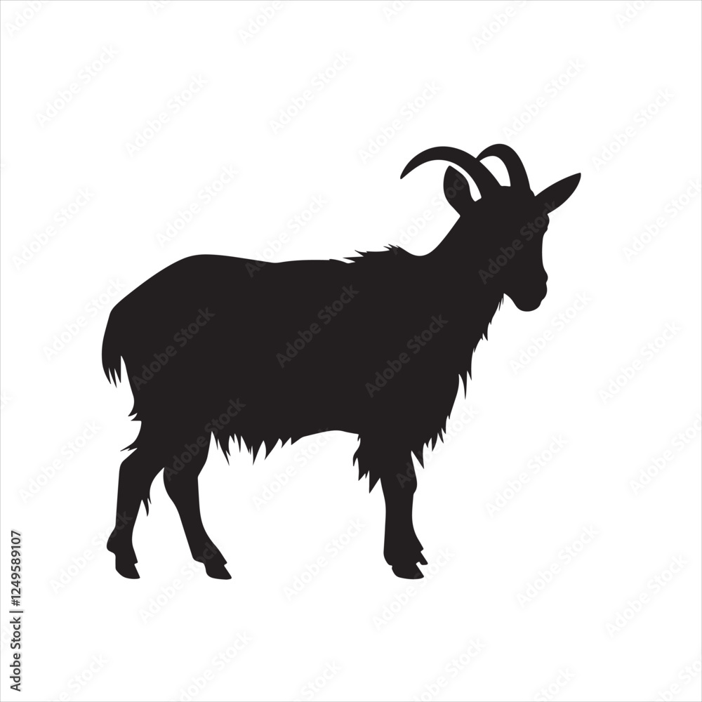 Fototapeta premium Simple and Adorable Goat Silhouette Vector