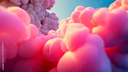 Tranquil video of abstract vapor with fluid patterns and subtle shifting colors, creating a calm and soothing visual landscape, concept of serenity in digital art.
