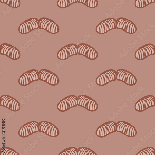 Chevron moustache seamless vector pattern. Cute illustration with hipster theme.