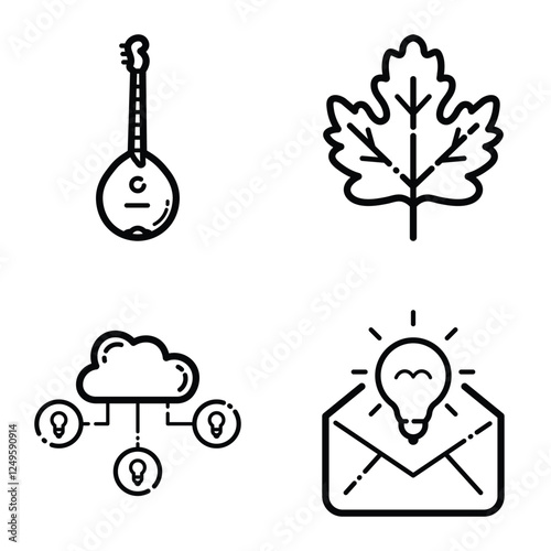 Essential Flat Icon Set Isolated On White Background