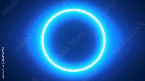 Glowing electric circle animation with bright blue neon light effect