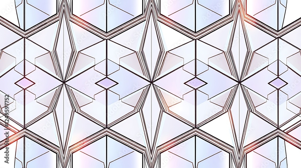 Geometric Kaleidoscope: A mesmerizing pattern of interconnected geometric shapes creates a kaleidoscopic effect in soft pastel hues of pink, purple, and blue. The design is clean and modern. Geometric Kaleidoscope: A mesmerizing pattern of interconnected geometric shapes creates a kaleidoscopic effect in soft pastel hues of pink, purple, and blue. The design is clean and modern.