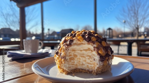 Irresistible Reeses Peanut Butter Cheese Ball in caf setting photo