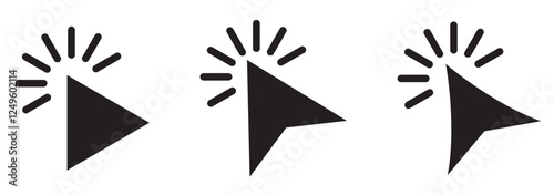 Free Download Computer mouse click cursor icon set. Hand and arrow pointer cursor - stock vector 10eps. - GFXLoad
