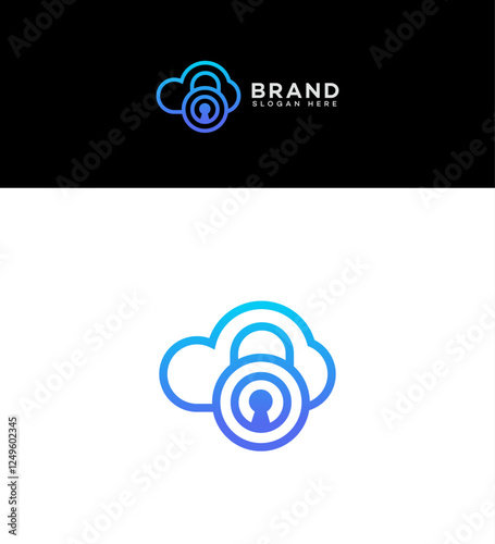 Cloud Security Logo Design Secure Cloud Data Privacy Icon