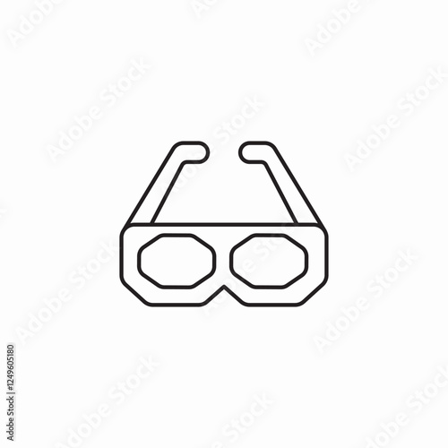 3d glasses icon sign vector