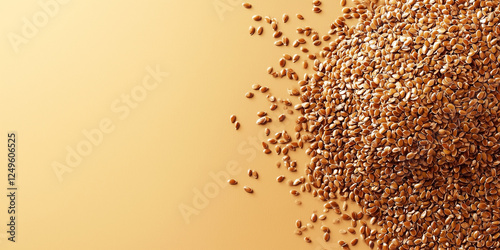 Flax seeds background, copy space photo