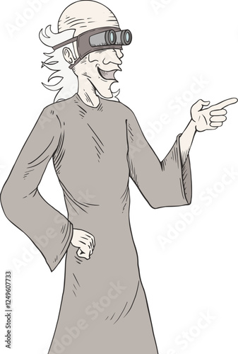 Deisgn of old medieval man draw