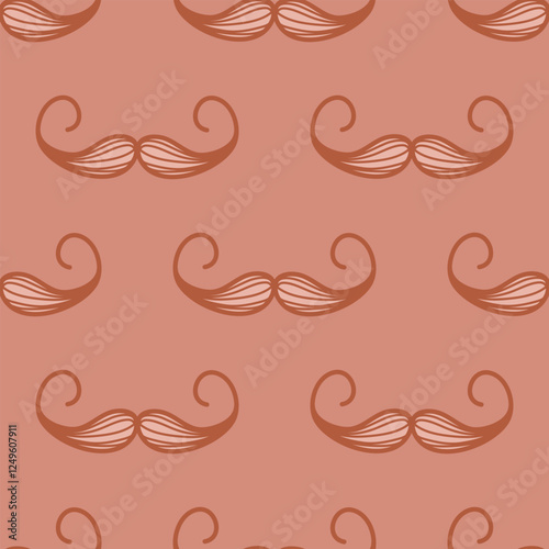 Imperial moustache seamless vector pattern. Cute hipster illustration background.