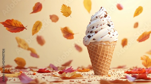 Vibrant Abstract Background with Bold Ice Cream Cone Motif for Creative Designs and Campaigns