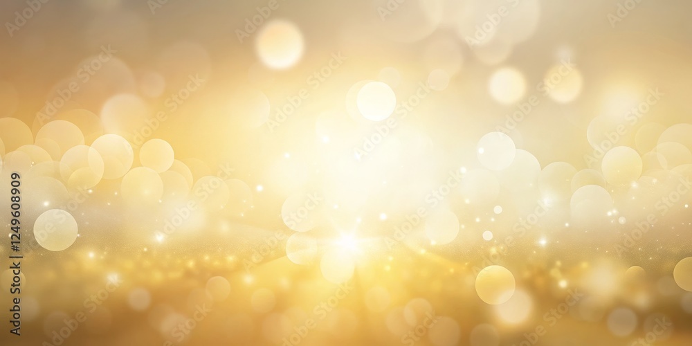 Glittering Golden Background with Soft Bokeh Effects and Light Flare Glittering Golden Background with Soft Bokeh Effects and Light Flare