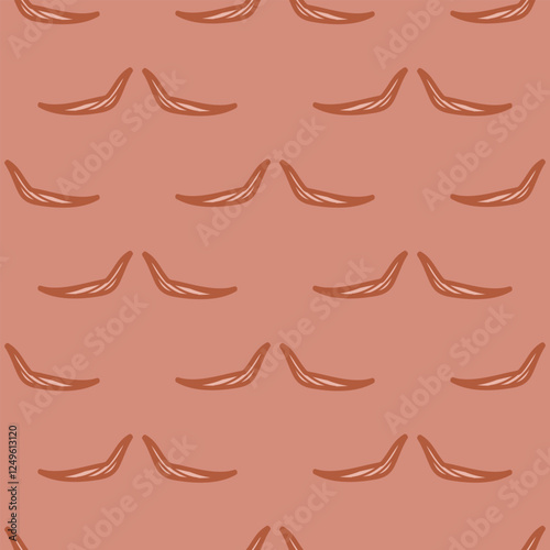 Vintage pencil mustache vector seamless pattern. Doodle grooming illustration background.