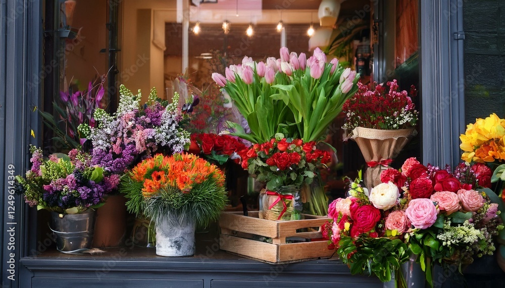 Fototapeta premium spring flowers in a shop