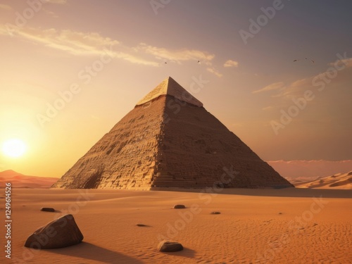 pyramid in the sunset photo