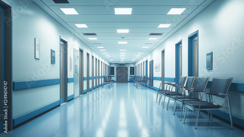 Modern Hospital Corridor – Clean, Spacious, and Professional Healthcare Facility