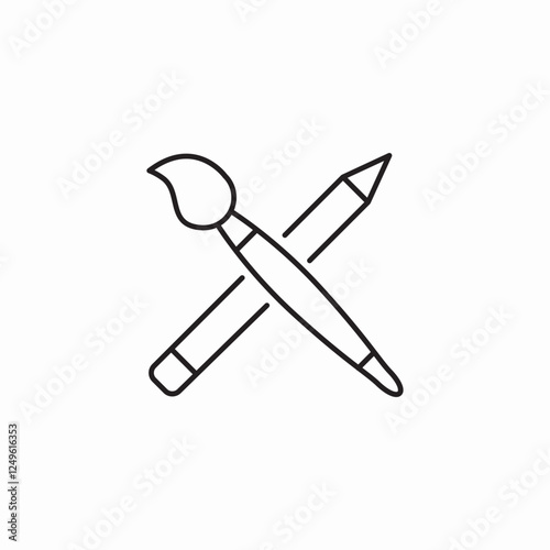 pencil brush icon sign vector