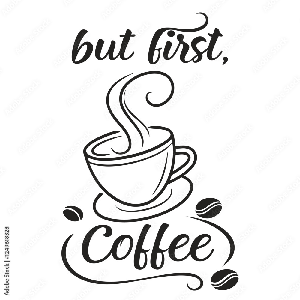 Obraz premium Coffee Lover’s Dream: Bold and Stylish T-Shirt Design for Caffeine Enthusiasts