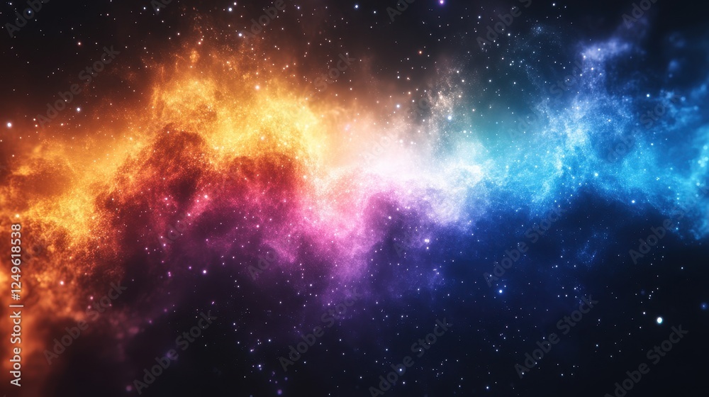 Fototapeta premium Cosmic Nebula Colorful gas clouds in space, background stars
