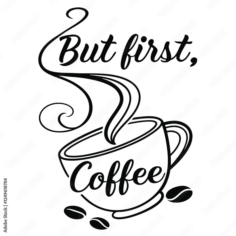 Obraz premium Coffee Lover’s Dream: Bold and Stylish T-Shirt Design for Caffeine Enthusiasts