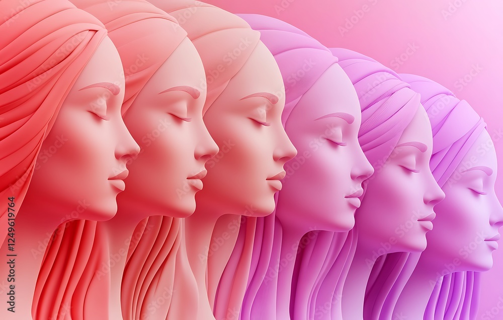 Fototapeta premium Flowing Pink and Purple Gradient Waves with Soft Texture